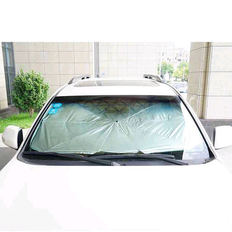 Universal Foldable Car Sun Shade Umbrella – Windshield UV Protection & Heat Blocker, Portable Easy-Use Car Cover